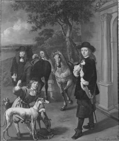 Due giovani pronti per una cavalcata da Cornelis Picolet